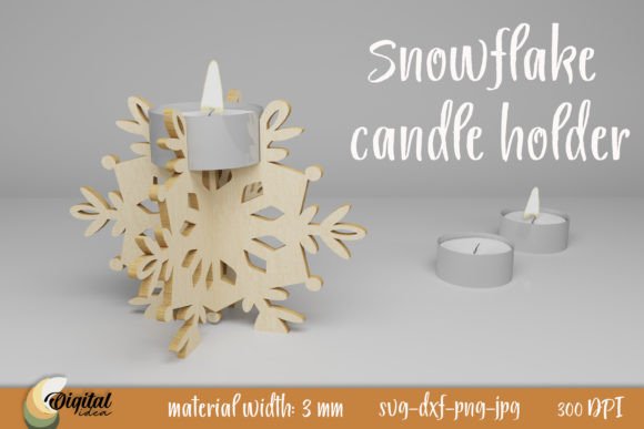Bringing Winter Warmth to Life with a Snowflake Candle Holder 3D Design SVG