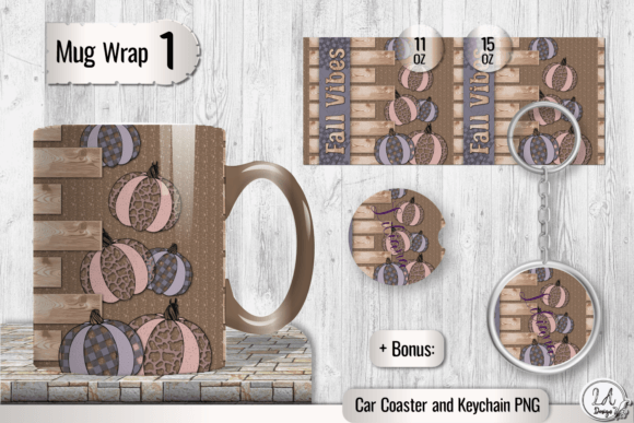 Fall Vibes Mug Wrap: 3D Pumpkin Design
