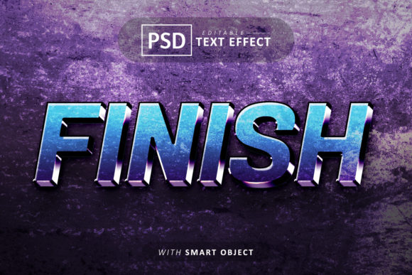 Finish 3D Text Effect Editable for Pro Designs