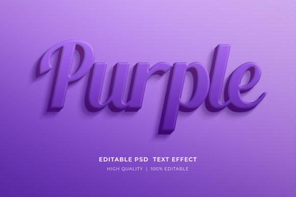 Unlock Professional Designs with the Purple 3D Text Effect PSD Mockup