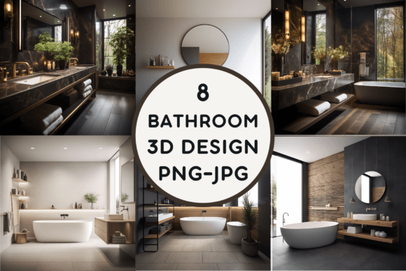 Visualizing Your Dream Space with High-Resolution Bathroom 3D Design PNG-JPG Files