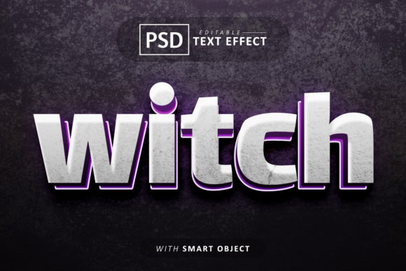 Witch 3D Text Effect: Editable & Unique Design